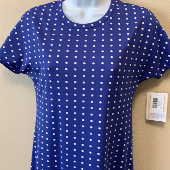 NWT Lularoe Maria Maxi dress Blue white Polka dot - Picture 2 of 7